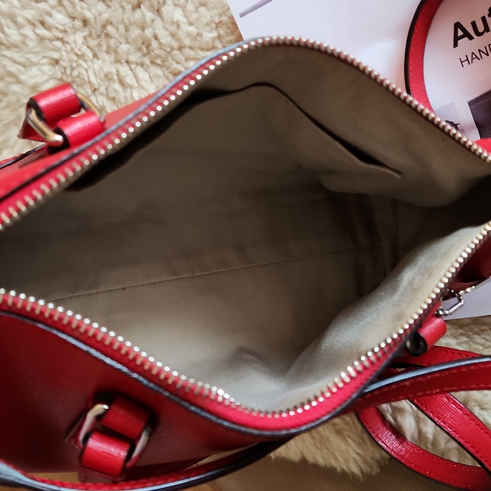 NWOT Coach Saffiano Small Red Leather Satchel/Crossbody ❤️💄 - Picture 7 of 15